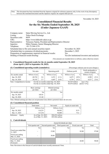 Thumbnail Sakai Moving Service Co.,Ltd. Half-year Report 2025-h1