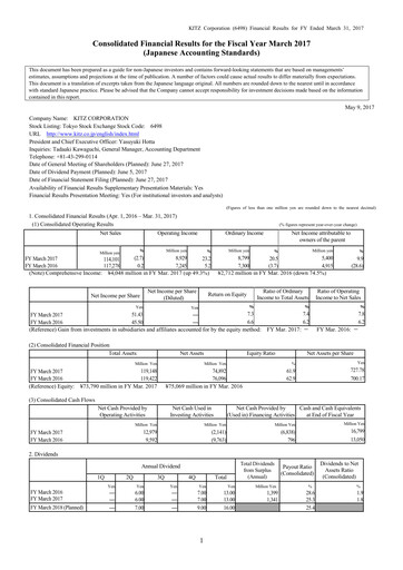 Thumbnail KITZ Corporation Financial Statement fy2017