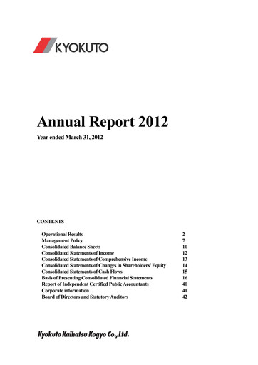 Thumbnail Kyokuto Kaihatsu Kogyo Annual Report 2012