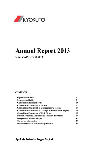 Thumbnail Kyokuto Kaihatsu Kogyo Annual Report 2013