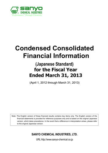 Thumbnail Sanyo Chemical Industries Financial Statement fy2013