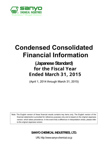 Thumbnail Sanyo Chemical Industries Financial Statement fy2015