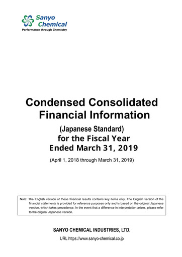 Thumbnail Sanyo Chemical Industries Financial Statement fy2019