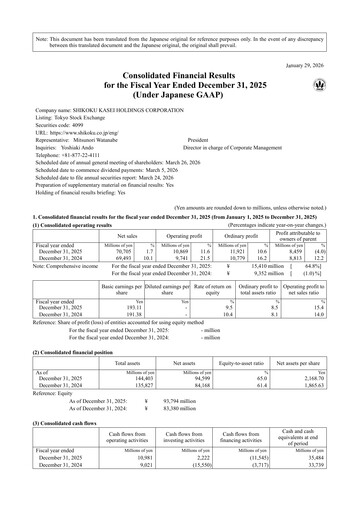 Thumbnail Shikoku Kasei Holdings Corp Financial Statement 2025