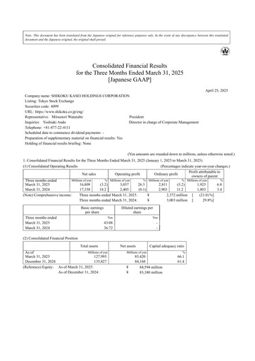 Thumbnail Shikoku Kasei Holdings Corp Quarterly Report 2025-q1