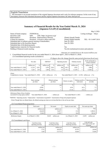 Thumbnail JTOWER Financial Statement fy2024