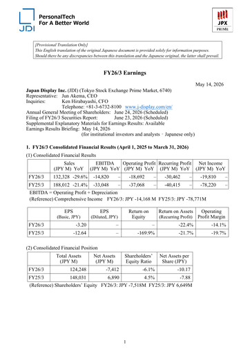Thumbnail Japan Display Financial Statement fy2026