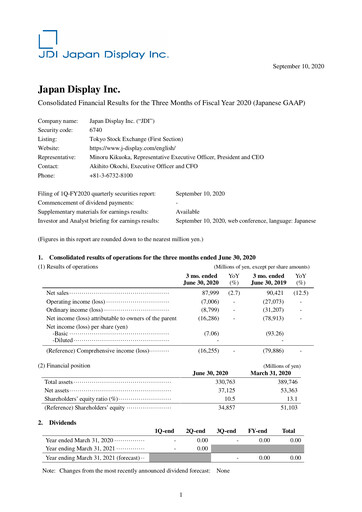 Thumbnail Japan Display Quarterly Report 2020-q1