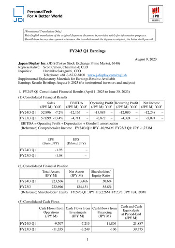 Thumbnail Japan Display Quarterly Report 2023-q1