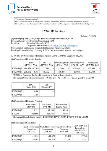 Thumbnail Japan Display Quarterly Report 2023-q3
