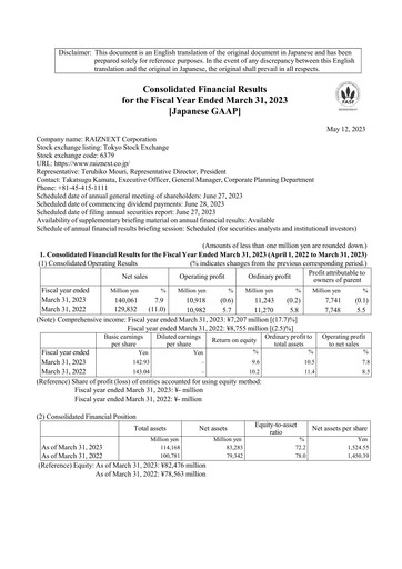 Thumbnail RAIZNEXT Corporation Financial Statement fy2023