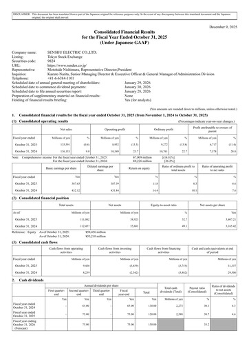 Thumbnail Senshu Electric Financial Report 2025
