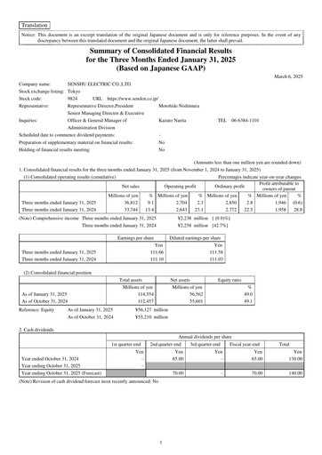 Thumbnail Senshu Electric Quarterly Report 2025-q1