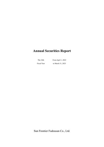 Thumbnail Sun Frontier Fudousan Annual Report fy2023