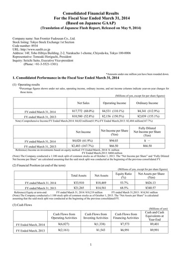 Thumbnail Sun Frontier Fudousan Financial Statement fy2014