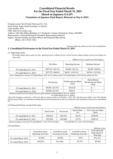 Thumbnail Sun Frontier Fudousan Financial Statement fy2015