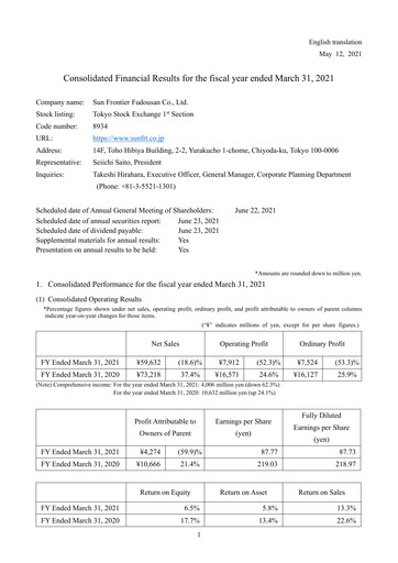 Thumbnail Sun Frontier Fudousan Financial Statement fy2021