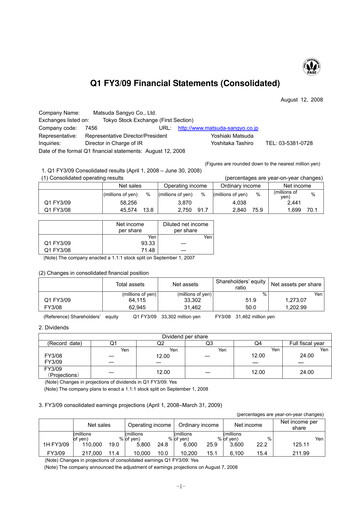 Thumbnail MATSUDA SANGYO Quarterly Report 2009-q1