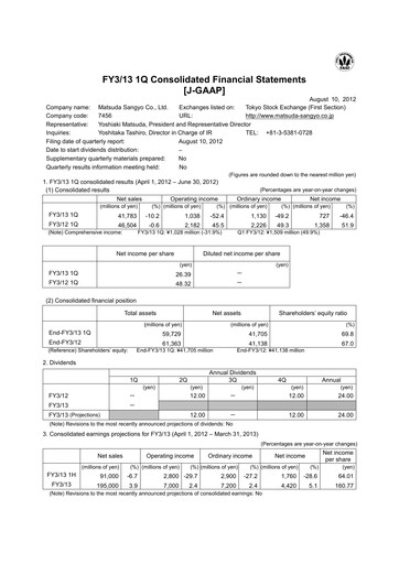 Thumbnail MATSUDA SANGYO Quarterly Report 2013-q1