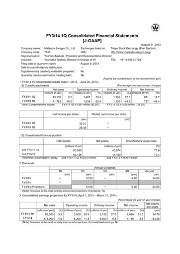 Thumbnail MATSUDA SANGYO Quarterly Report 2014-q1