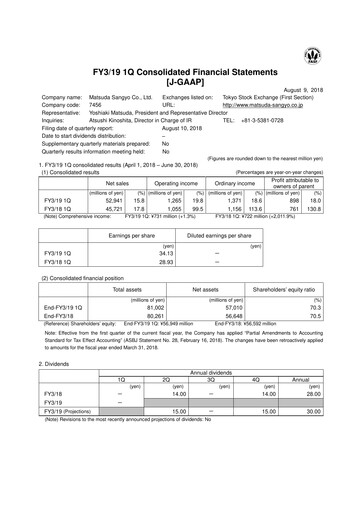 Thumbnail MATSUDA SANGYO Quarterly Report 2019-q1