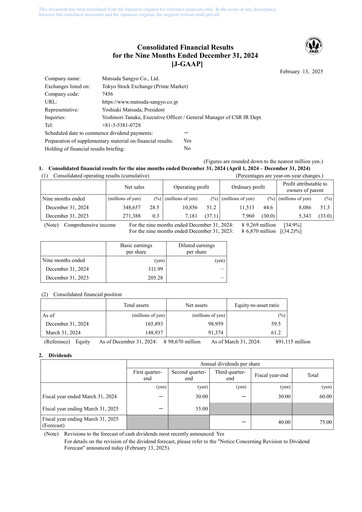 Thumbnail MATSUDA SANGYO Quarterly Report 2024-q3