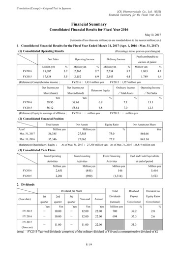 Vorschaubild JCR Pharmaceuticals Finanzmitteilung fy2016