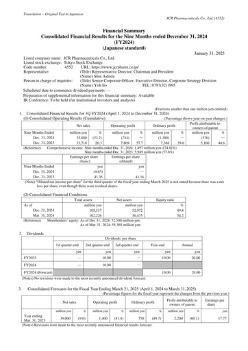 Thumbnail JCR Pharmaceuticals Quarterly Report 2024-q3