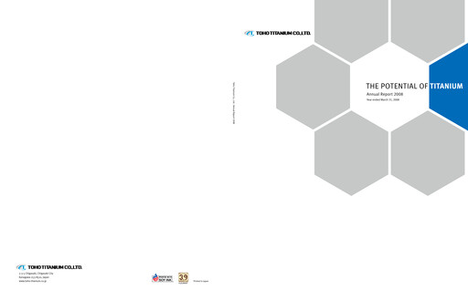 Thumbnail Toho Titanium Annual Report 2008