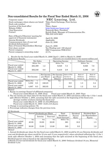 Thumbnail NEC Capital Solutions Financial Statement fy2006