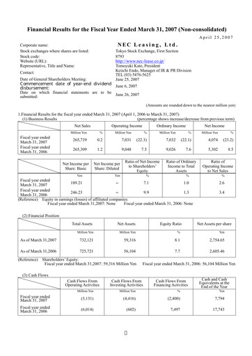 Thumbnail NEC Capital Solutions Financial Statement fy2007