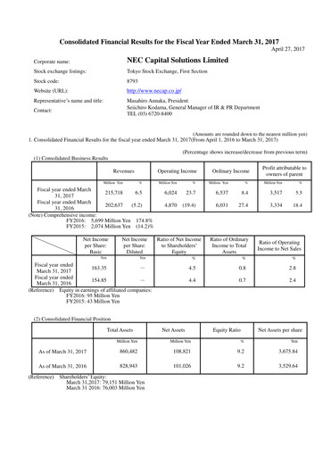Thumbnail NEC Capital Solutions Financial Statement fy2017