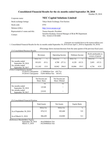 Thumbnail NEC Capital Solutions Half-year Report 2019-h1
