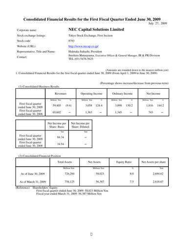 Thumbnail NEC Capital Solutions Quarterly Report 2010-q1