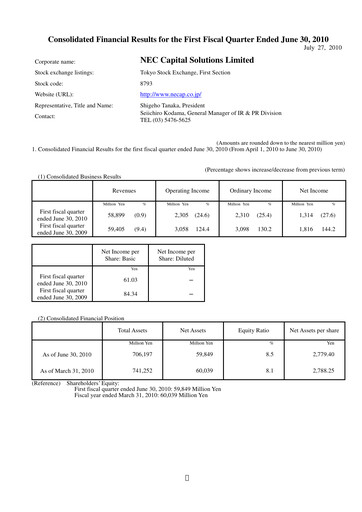 Thumbnail NEC Capital Solutions Quarterly Report 2011-q1