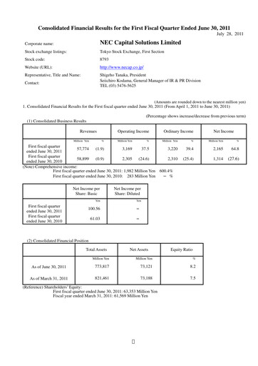 Thumbnail NEC Capital Solutions Quarterly Report 2012-q1