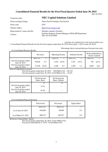 Thumbnail NEC Capital Solutions Quarterly Report 2016-q1