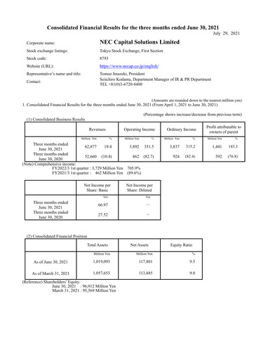 Thumbnail NEC Capital Solutions Quarterly Report 2022-q1