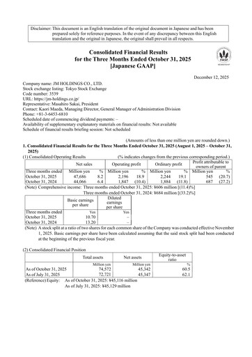 Miniature JM Holdings Co.,Ltd. Rapport trimestriel 2026-q1