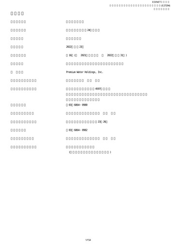 Thumbnail Premium Water Holdings Annual Report fy2021