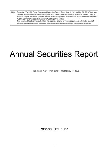 Miniature Pasona Group Rapport annuel 2023