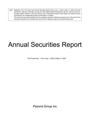 Miniature Pasona Group Rapport annuel 2024