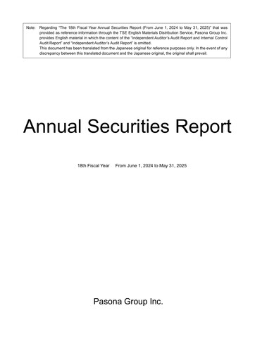 Miniature Pasona Group Rapport annuel 2025