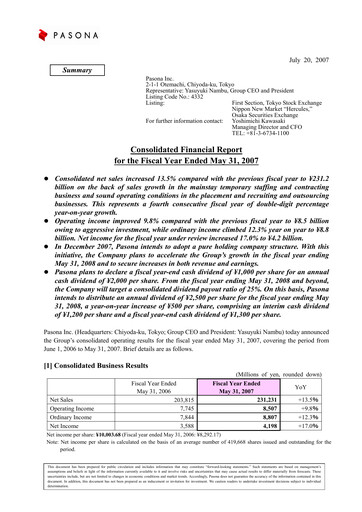 Thumbnail Pasona Group Financial Report 2007