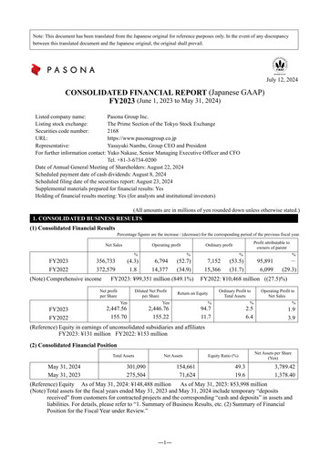 Thumbnail Pasona Group Financial Report 2024