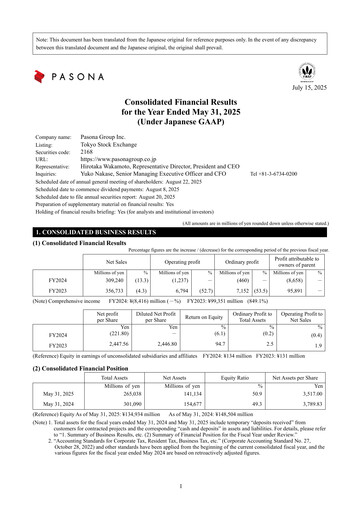 Thumbnail Pasona Group Financial Report 2025