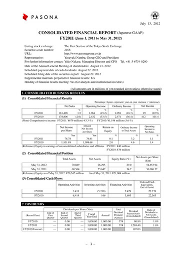 Thumbnail Pasona Group Financial Statement fy2011