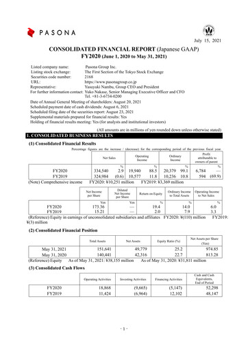 Thumbnail Pasona Group Financial Statement fy2020