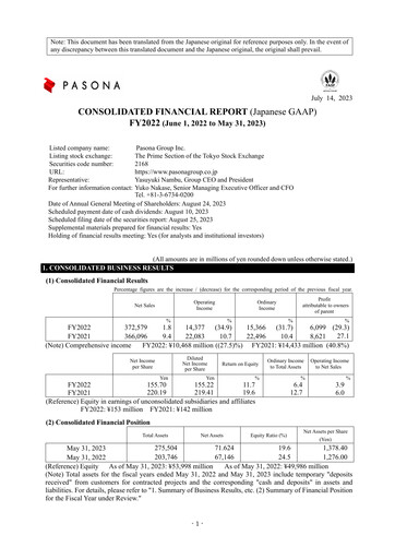 Thumbnail Pasona Group Financial Statement fy2022
