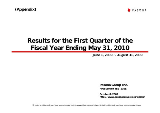 Thumbnail Pasona Group Quarterly Report 2010-q1